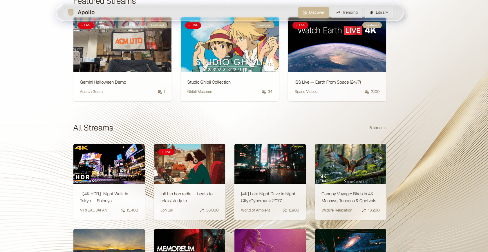 Gemini Showcase dashboard screenshot