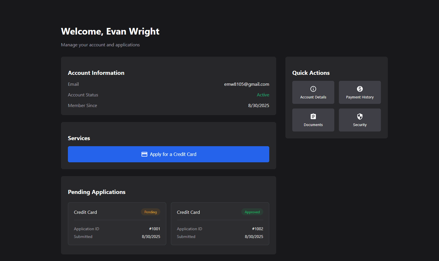 EasyTeller user dashboard