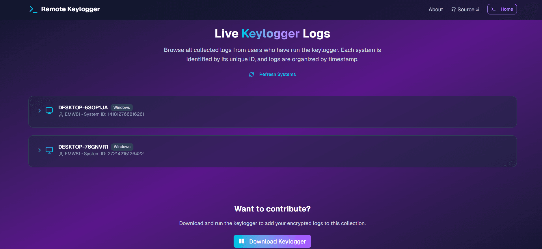 Live Logs Dashboard